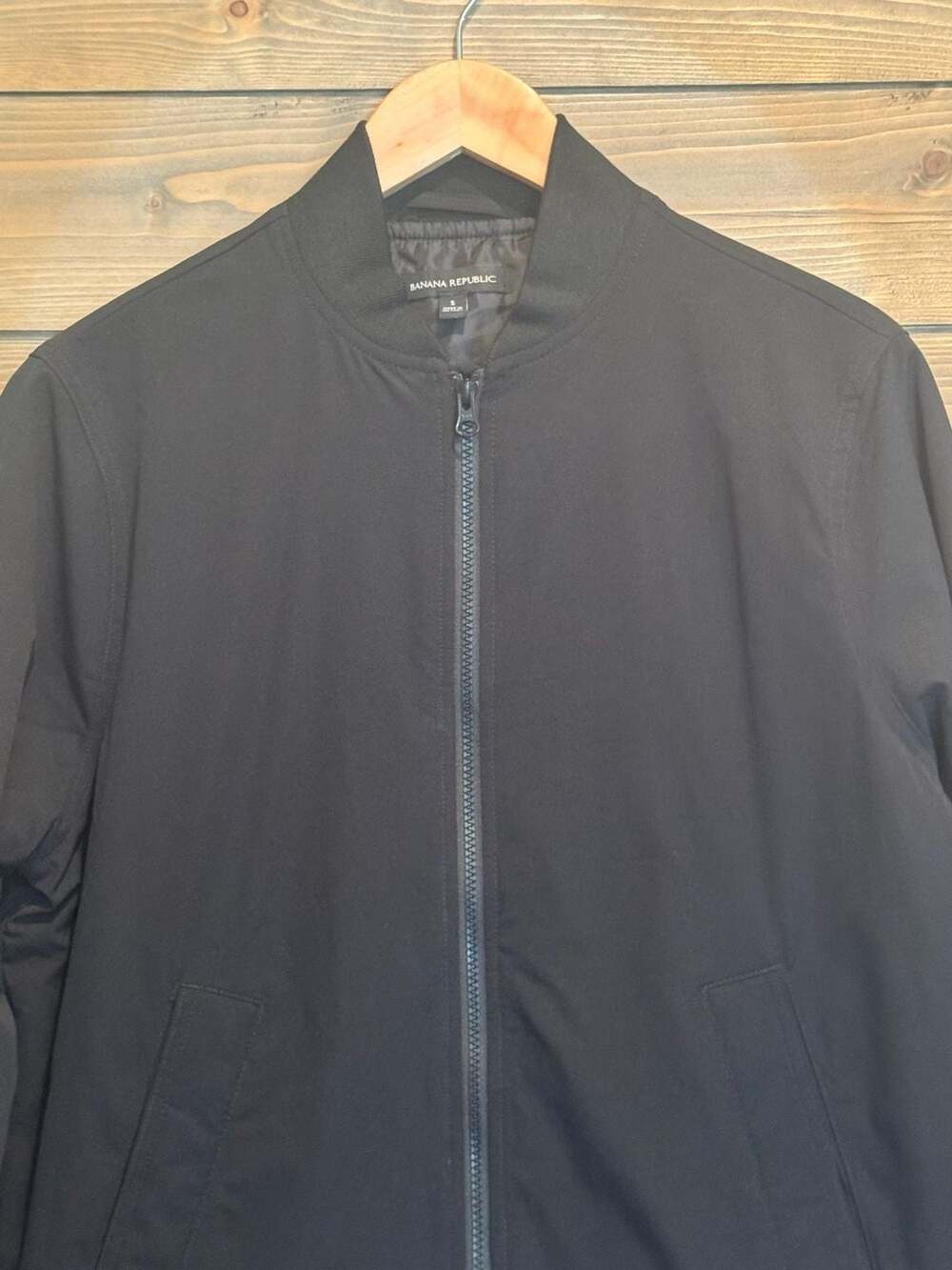 Banana Republic Black Bomber Jacket Full Zip Men's Size Small